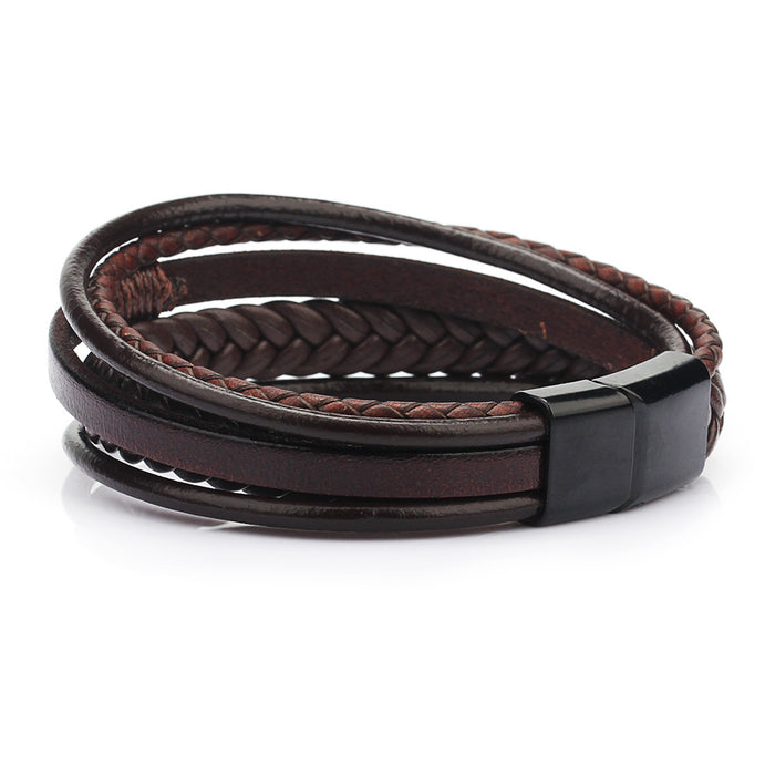 Men's handmade ethnic style leather bracelet