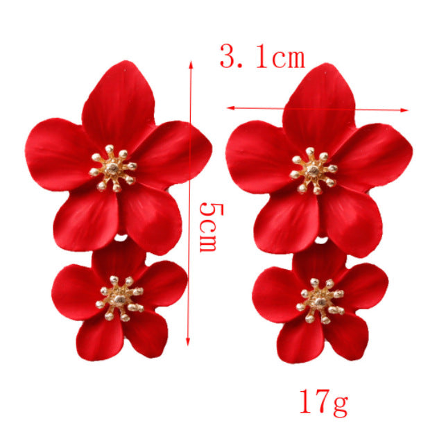 New Double-layer Flower Design Women's Earrings