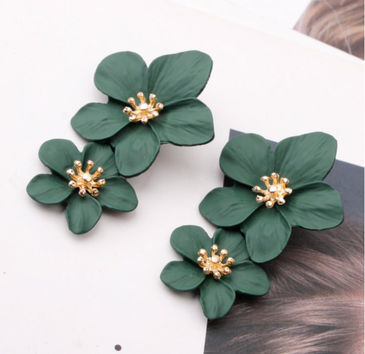 New Double-layer Flower Design Women's Earrings