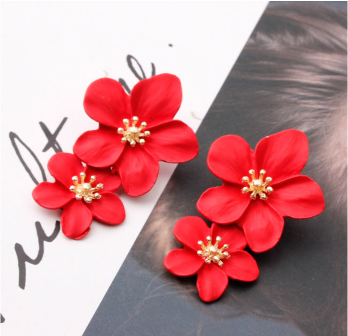 New Double-layer Flower Design Women's Earrings