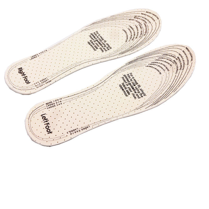 Breathable and sweat wicking white perforated latex insole