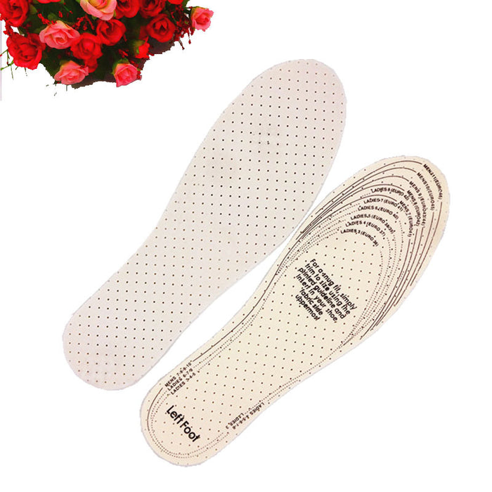 Breathable and sweat wicking white perforated latex insole