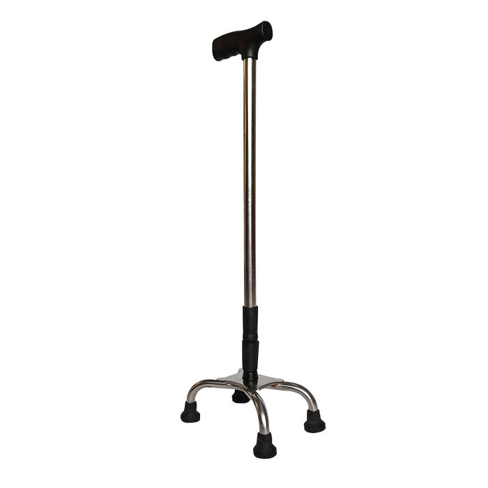 Adjustable Stainless Steel Crutch for Elderly with Anti-Slip Design and Four Legs