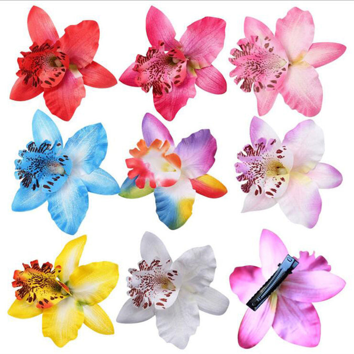 Realistic Orchid Hair Clip for Bridesmaids, Beach Parties and Vacations