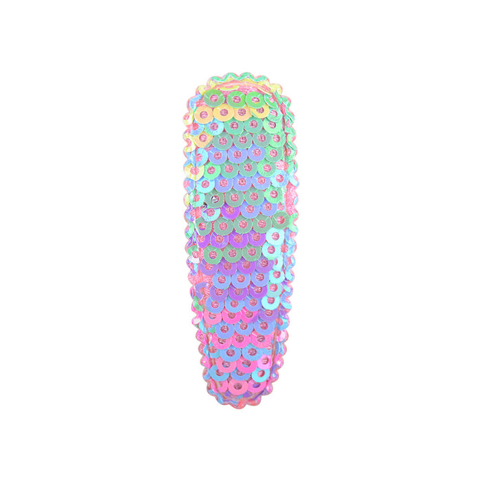 New Candy-Colored Flip Sequin Hair Clip Lace Mesh BB Clip Handmade Children Hair Accessories