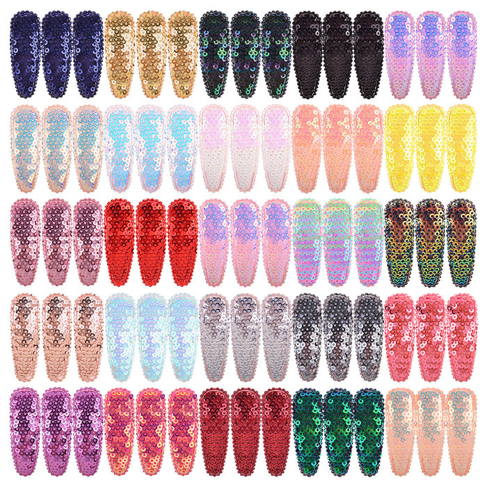 New Candy-Colored Flip Sequin Hair Clip Lace Mesh BB Clip Handmade Children Hair Accessories