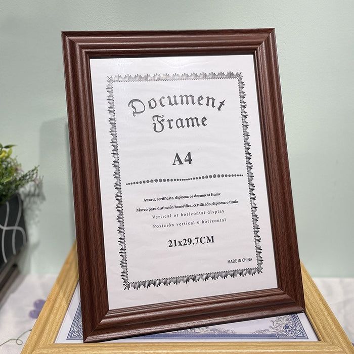 Minimalist Wooden Certificate Frame for Wall Hanging or Display in Photography Studio