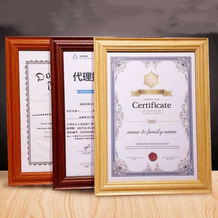 Minimalist Wooden Certificate Frame for Wall Hanging or Display in Photography Studio