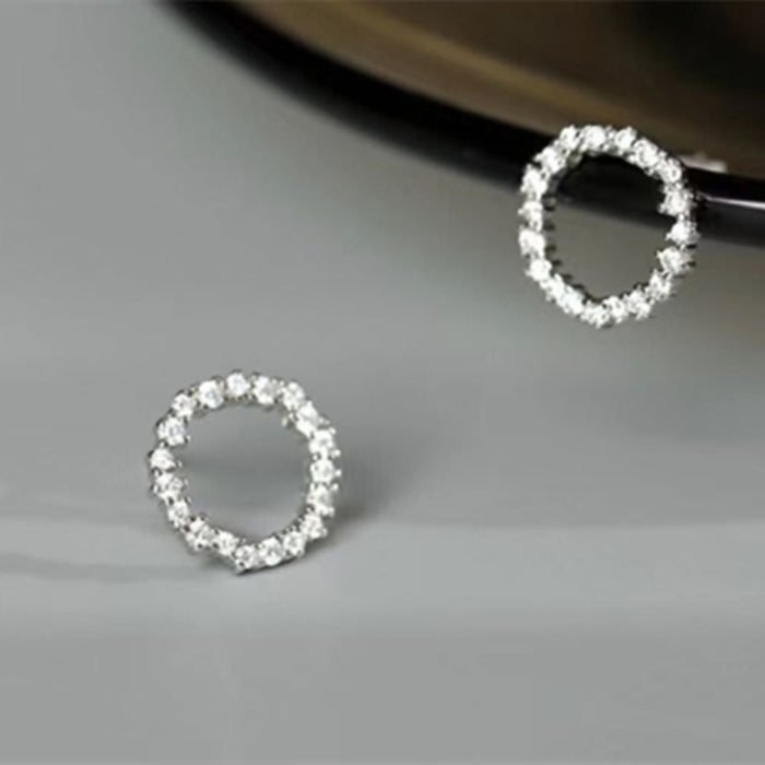 Sparkling Rhinestone Stylish Round Earrings