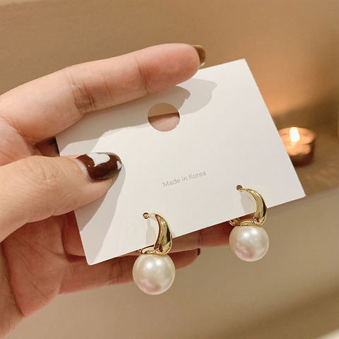 Luxurious Retro Double-sided French Artificial Pearl Earrings