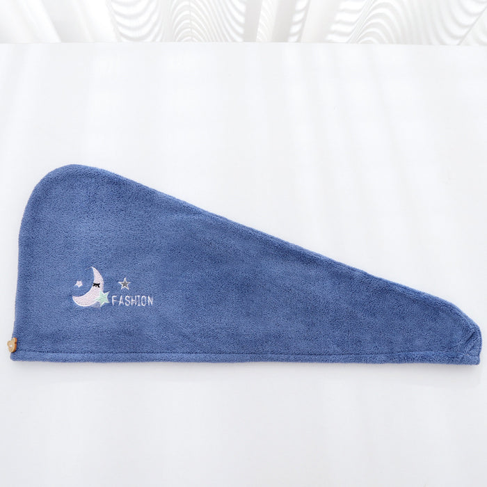 Wholesale Coral Fleece Dry Hair Cap Embroidery Absorbent Dry Hair Towel Triangle Hat Ladies Long Hair Wipe Head Bag Head Towel Shower Cap