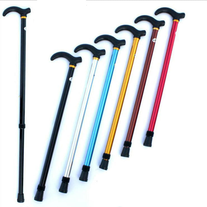 Adjustable Walking Stick for Outdoor Hiking Aluminum Lightweight Non-slip Handle Cane