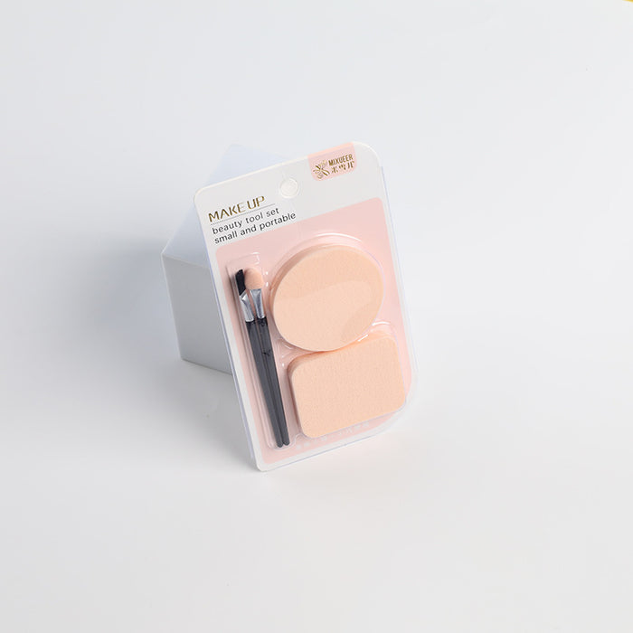 Advanced dry and wet makeup powder puff+eyebrow brush