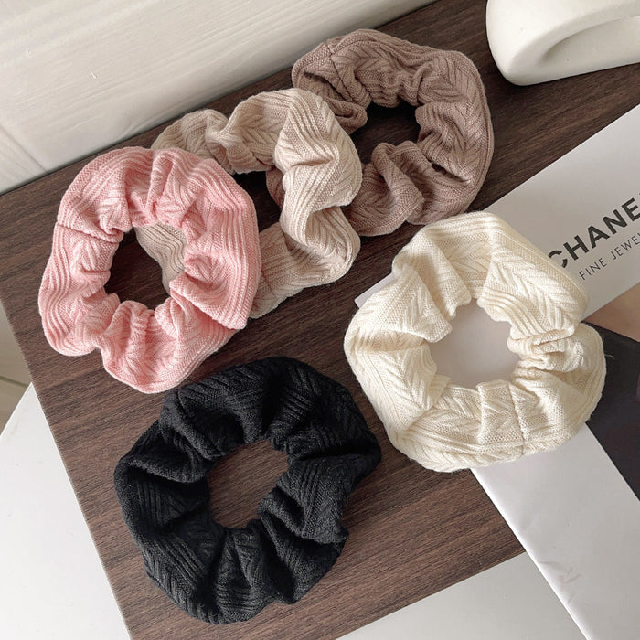 Knitted Solid Color Women's Hair Accessory, Simple High Ponytail Headband