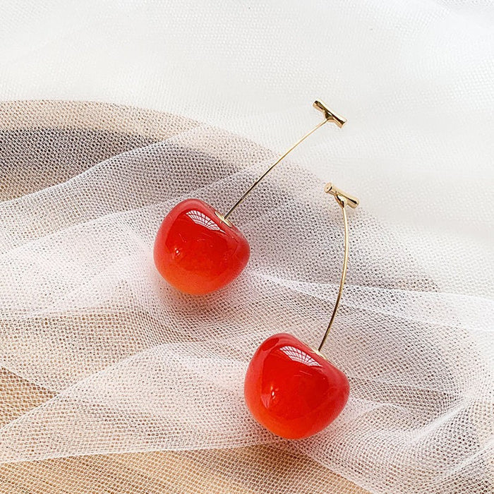 Chic and Versatile Cherry Fruit Dangle Earrings for Fashionable and Stylish Women