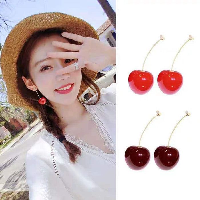 Chic and Versatile Cherry Fruit Dangle Earrings for Fashionable and Stylish Women