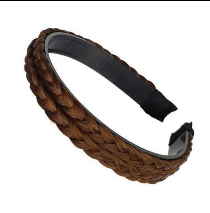 Ladies' fashionable headband with braided and toothed anti slip design