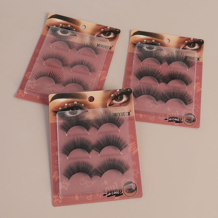 Natural false eyelash kit Featuring 3D effects and clear eyelashes