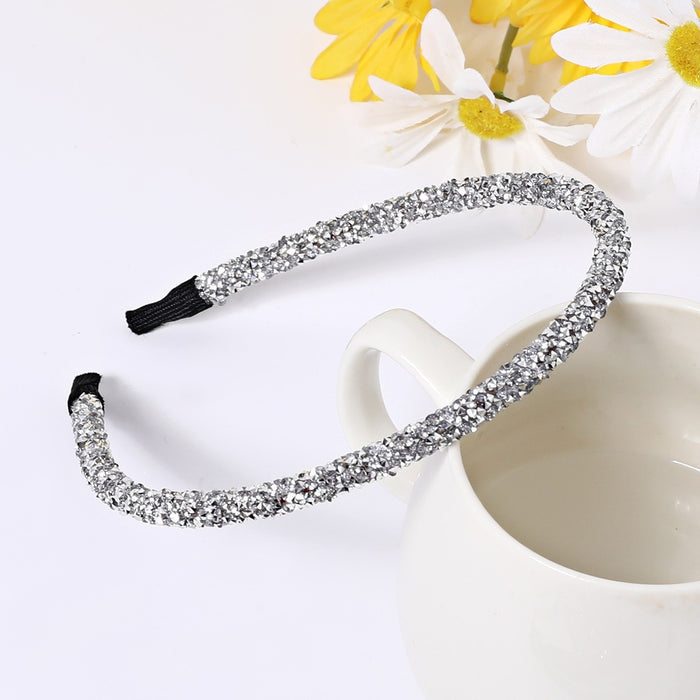 Multi Functional and Unique Narrow Headband with Shiny Rhinestones, Fashionable Looking Hair Accessory