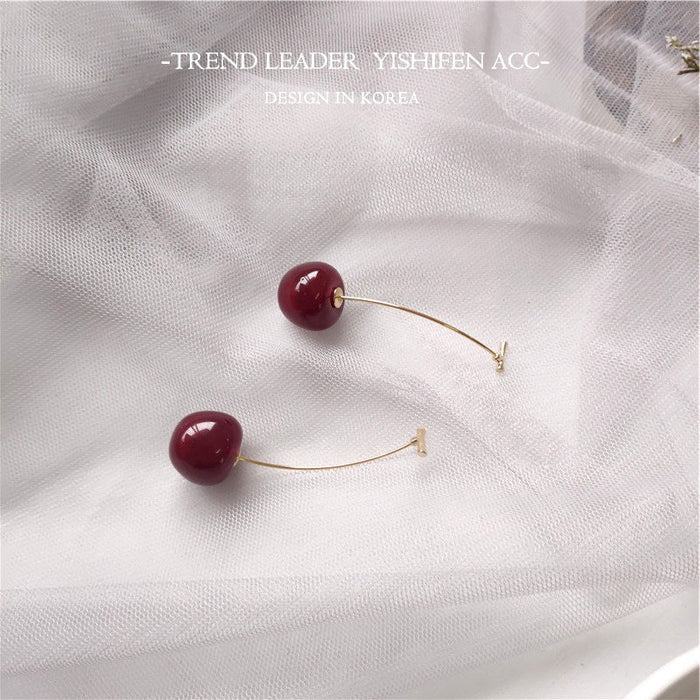 Chic and Versatile Cherry Fruit Dangle Earrings for Fashionable and Stylish Women