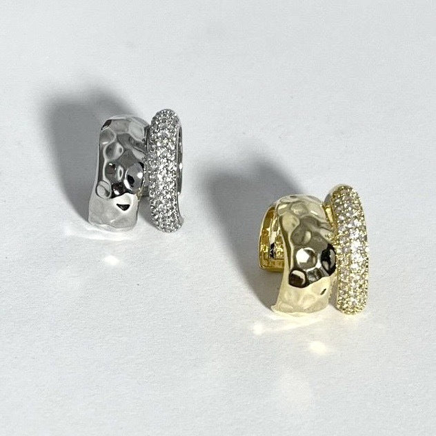 Exquisite Rhinestone Clip Earrings with Double Metal Layers for Non-pierced Ears