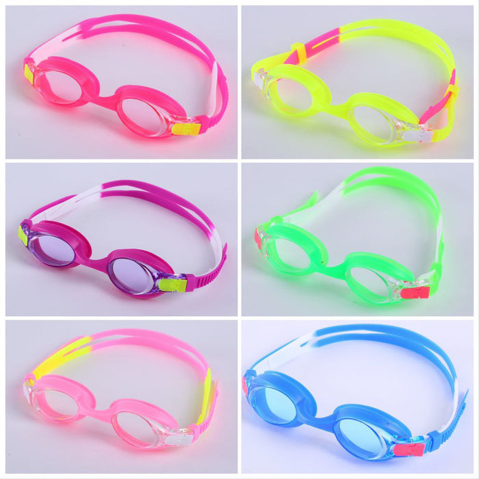 Cute and comfortable candy-colored silicone children's swimming goggles