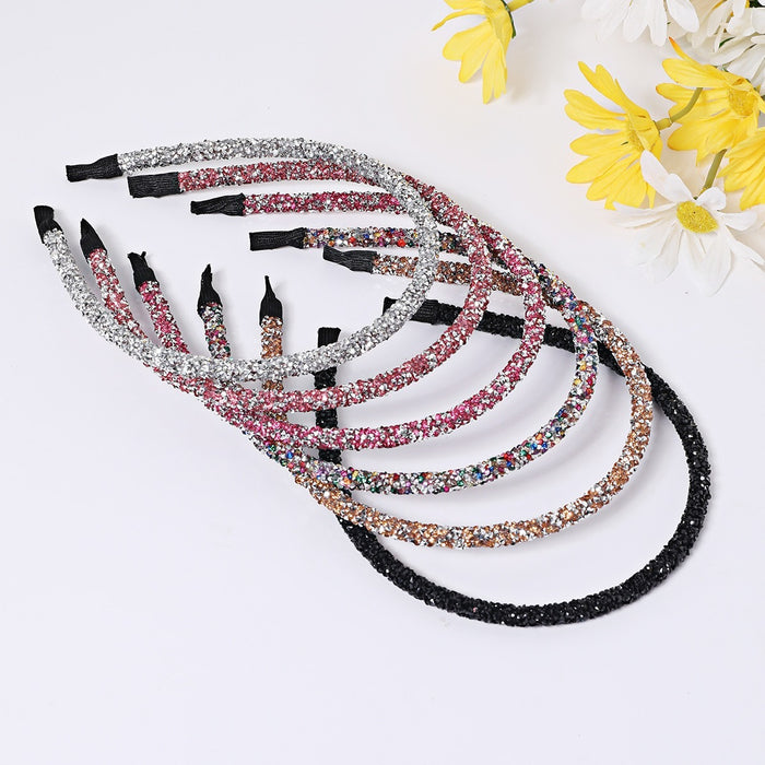 Multi Functional and Unique Narrow Headband with Shiny Rhinestones, Fashionable Looking Hair Accessory