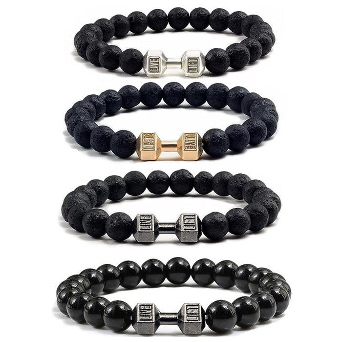 Unique Lava Dumbbell Bracelet, Suitable for Both Men and Women