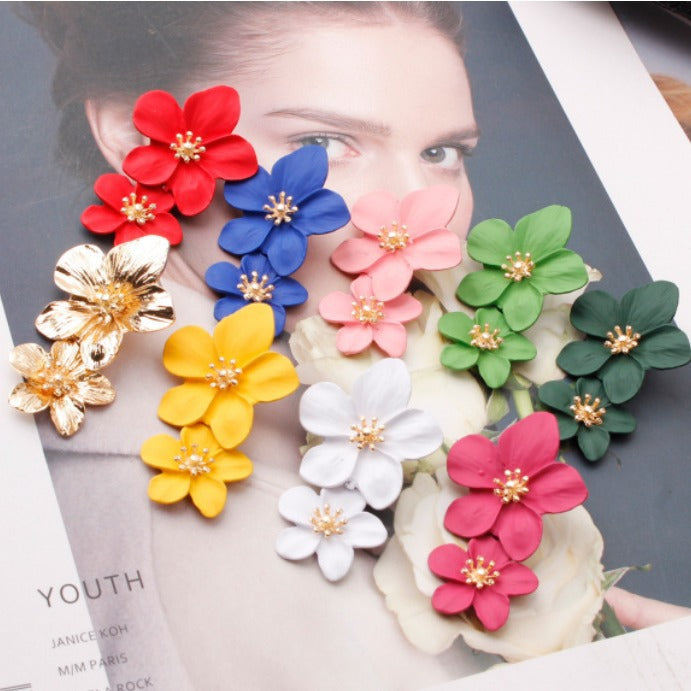 New Double-layer Flower Design Women's Earrings