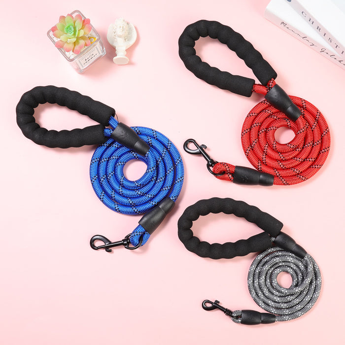 Premium Pet Leash with Reflective Round Rope and Strong Metal Clasp