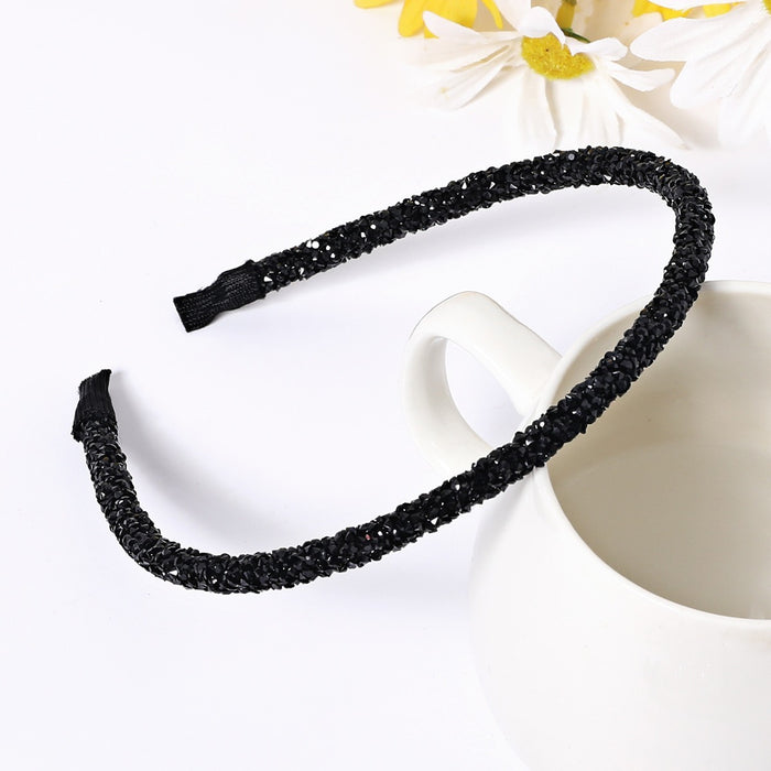 Multi Functional and Unique Narrow Headband with Shiny Rhinestones, Fashionable Looking Hair Accessory