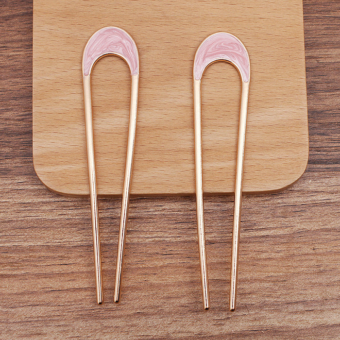 Luxury Hair Clip with Dripping Oil Alloy Plate Hairpin for Women and Girls