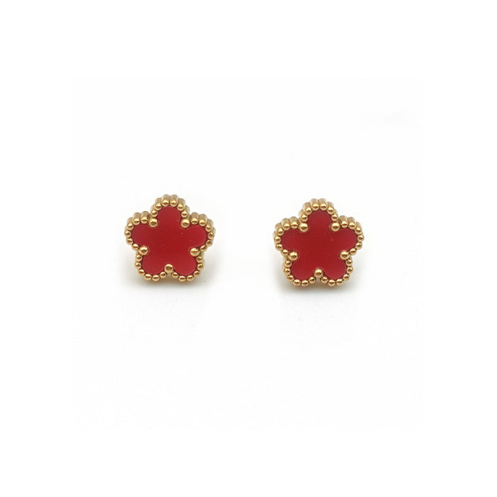 Luxurious clover titanium steel earrings, suitable for women to wear