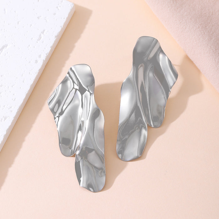 Irregular metal geometric stud earrings