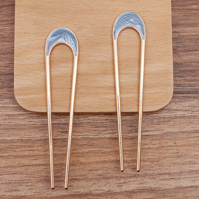 Luxury Hair Clip with Dripping Oil Alloy Plate Hairpin for Women and Girls