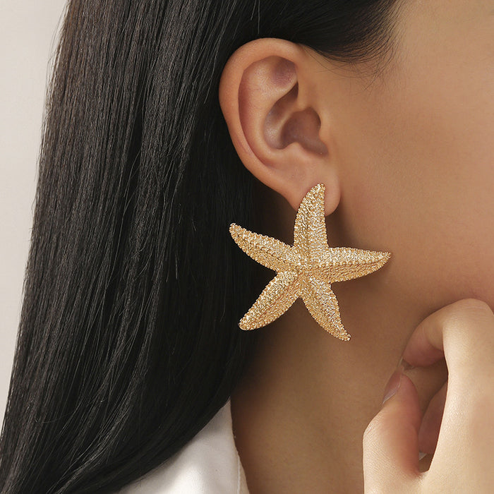 Fashionable and Simple Starfish Pendant Women's Earrings