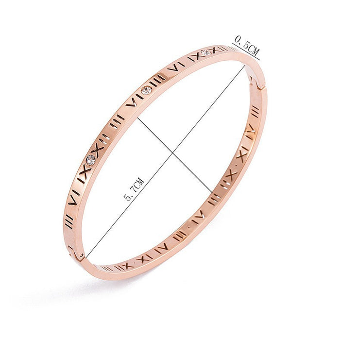 Luxurious Roman Numeral Bracelet with Innovative Buckle Design