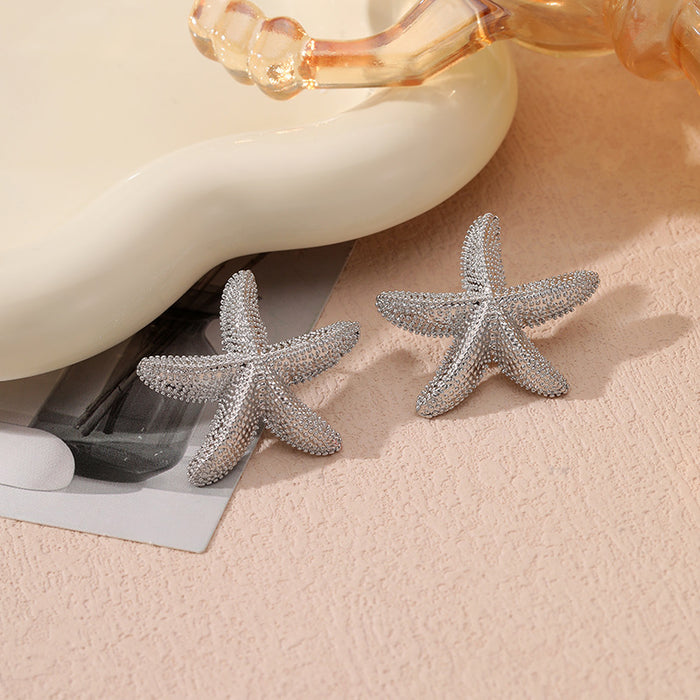 Fashionable and Simple Starfish Pendant Women's Earrings