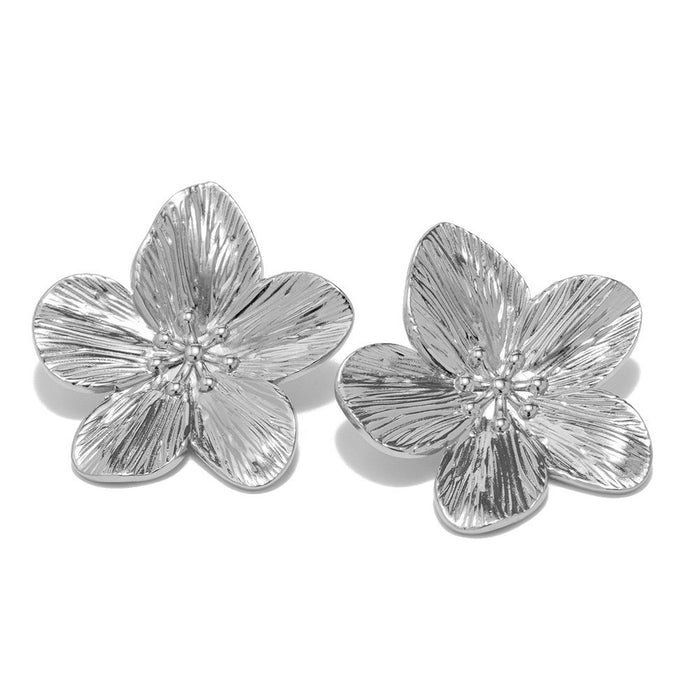 Exaggerated High-end Metal Gold Flower Earrings