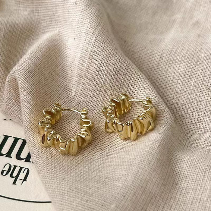 Ladies' Unique High-end Cool Minimalist Style Irregular Metal Earrings