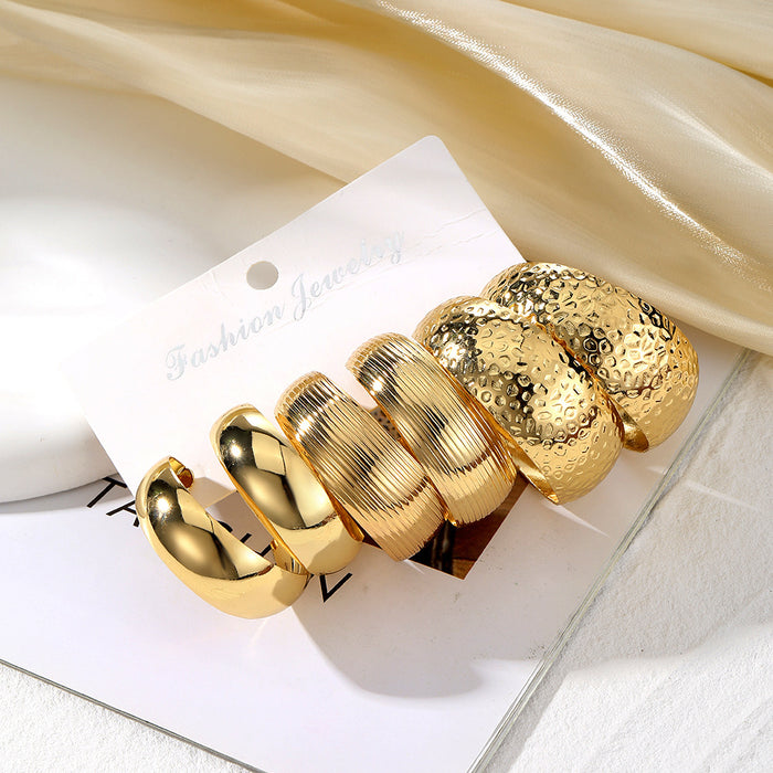 Ear Stud Set, Featuring High-quality Creative Circular Design