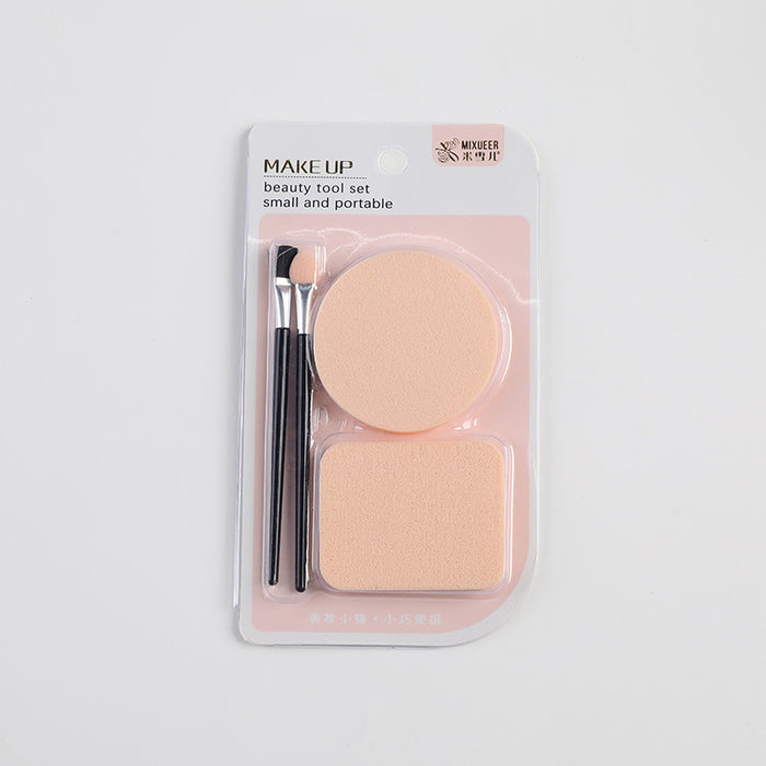 Advanced dry and wet makeup powder puff+eyebrow brush