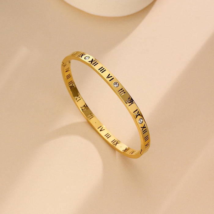 Luxurious Roman Numeral Bracelet with Innovative Buckle Design