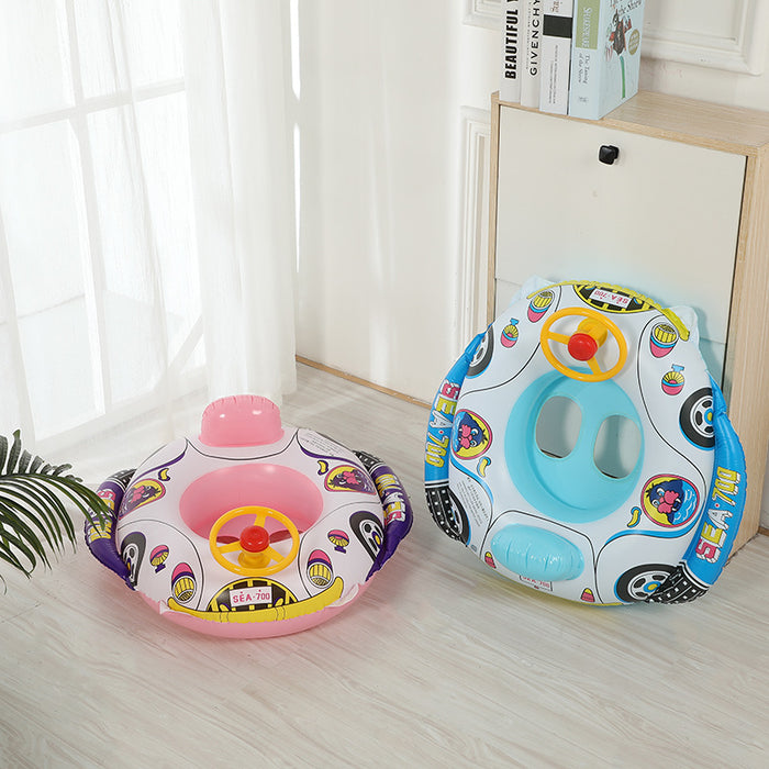 Thickened children's steering wheel car cruise, inflatable PVC inflatable swimming ring