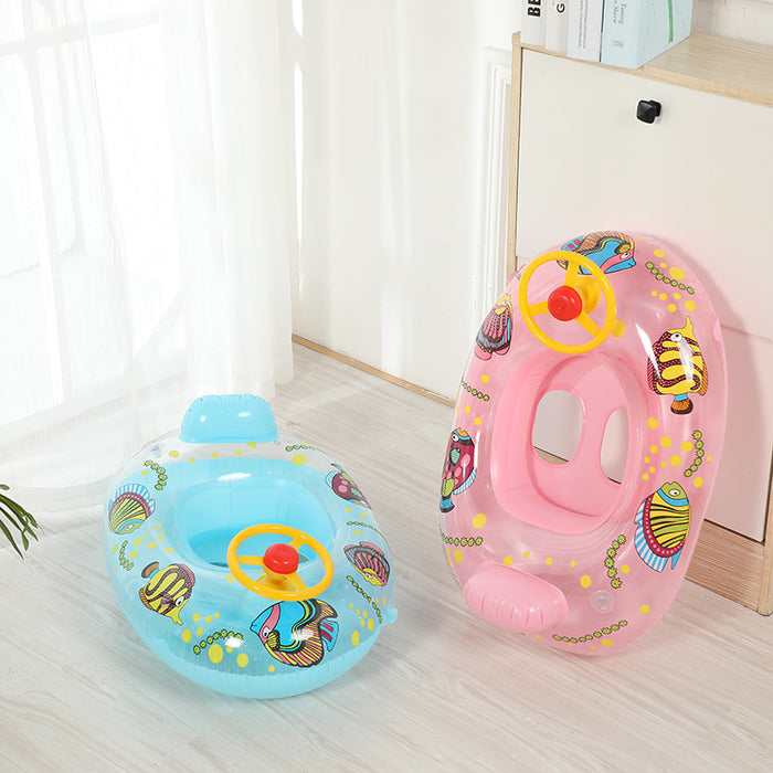 Thickened children's steering wheel car cruise, inflatable PVC inflatable swimming ring