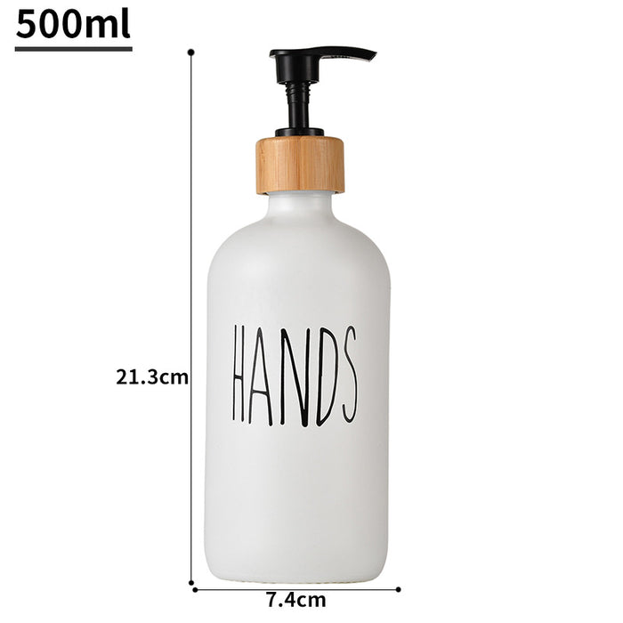 Press pump head vial shampoo body wash bottle black and white 500ml