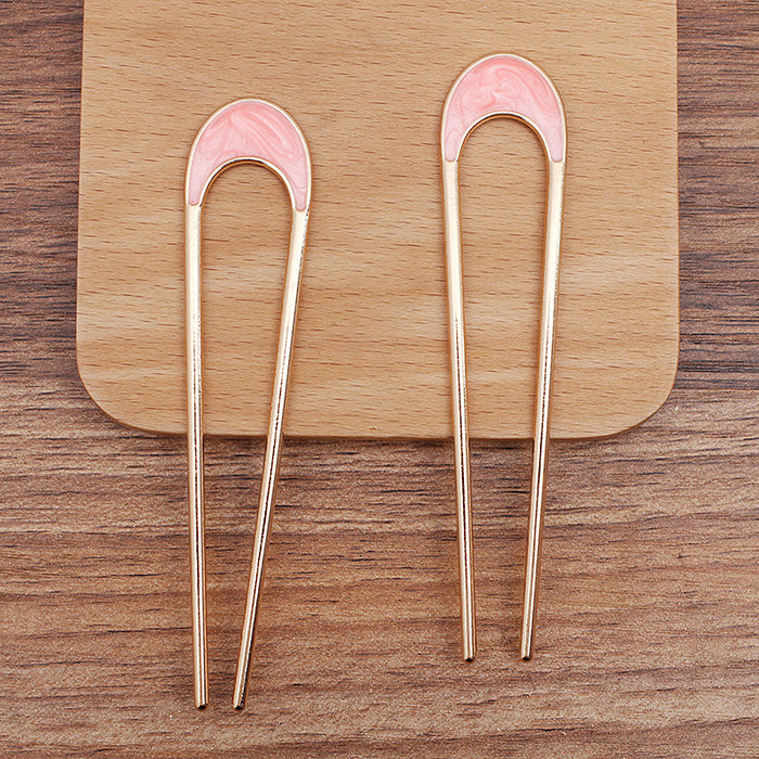 Luxury Hair Clip with Dripping Oil Alloy Plate Hairpin for Women and Girls