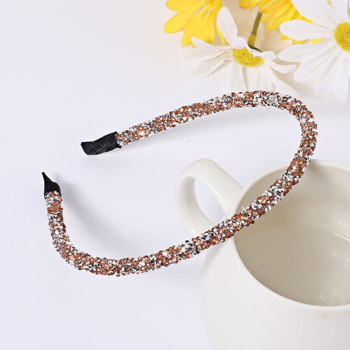 Multi Functional and Unique Narrow Headband with Shiny Rhinestones, Fashionable Looking Hair Accessory