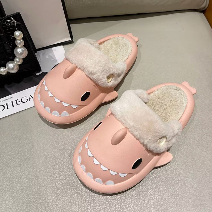 Cute Shark Design Cotton Slippers for Women and Couples