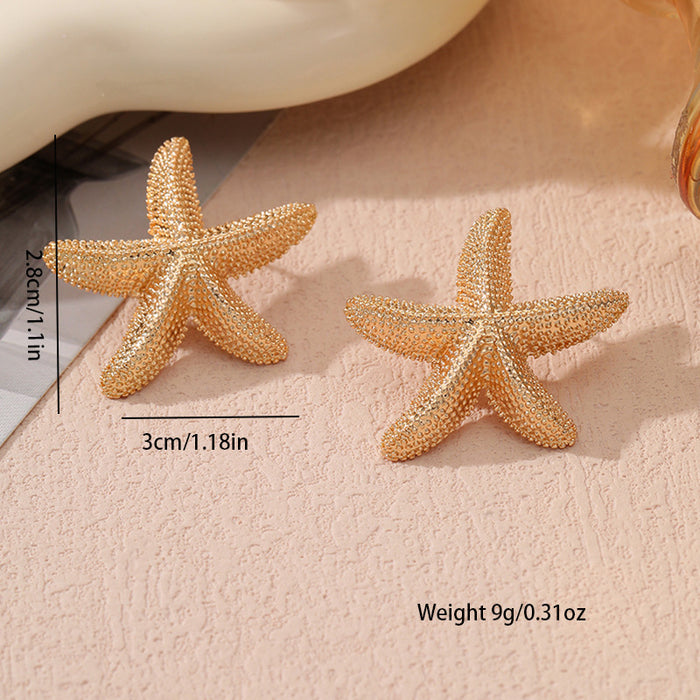 Fashionable and Simple Starfish Pendant Women's Earrings